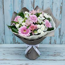 Букет цветов из:  Герберы, Альстромерии и Хризантемы в Новоникольское