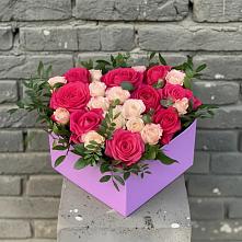 Цветочная композиция из Розы в коробке в Новоникольское