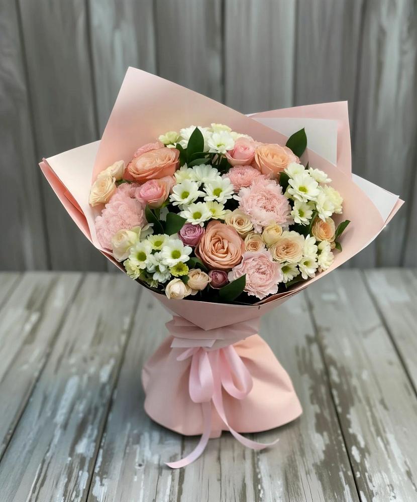 Букет цветов из: Гвоздики, Розы и Хризантемы в Новоникольское