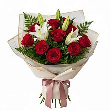 Букет цветов из:  Лилии и Розы в Новоникольское