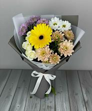 Букет цветов из:  Розы, Герберы и Хризантемы в Новоникольское