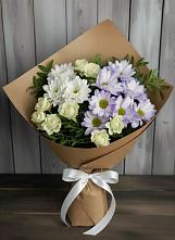 Букет цветов из:  Хризантемы и Розы #REPLACE_PRED# Новоникольское