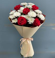 Букет цветов из:  Розы и Хризантемы #REPLACE_PRED# Новоникольское