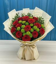 Букет цветов из:  Розы и Хризантемы #REPLACE_PRED# Новоникольское