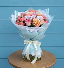 Букет цветов из:  Хризантемы и Розы в Новоникольское