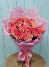 Букет 15 Розовых роз Равель в Новоникольское
